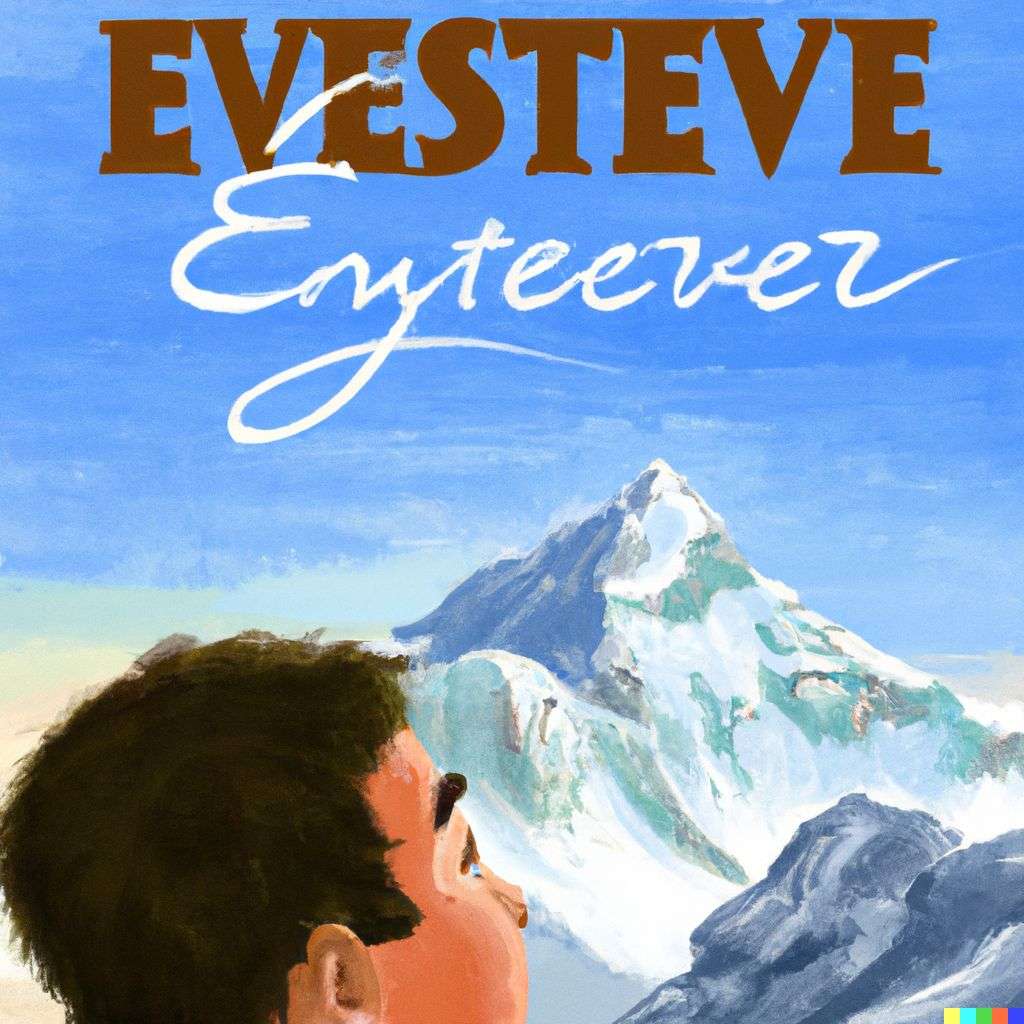 someone gazing at Mount Everest, promotional poster for a Disney movie